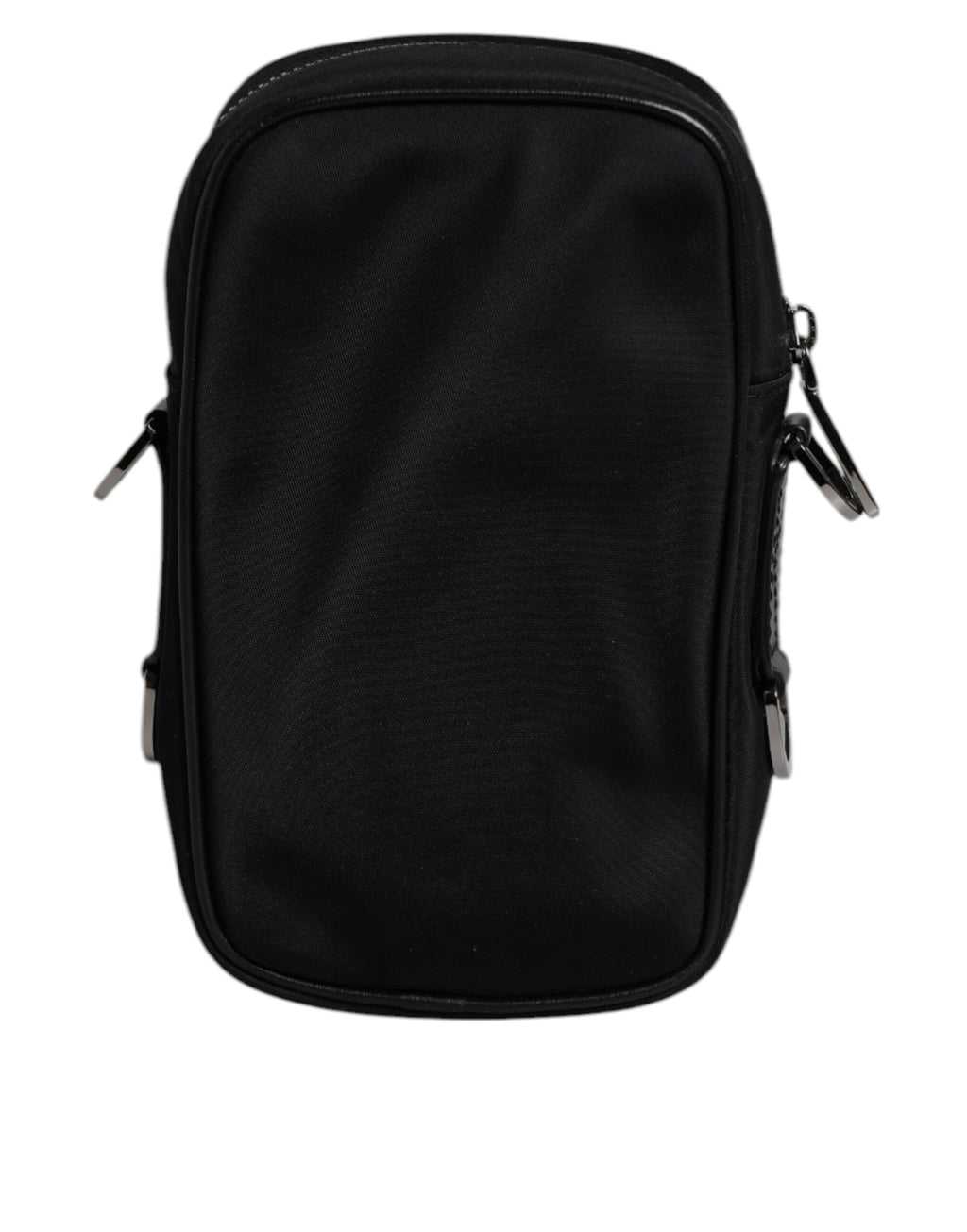 Dolce & Gabbana Black Nylon Leather Logo Plaque Crossbody Sling Bag