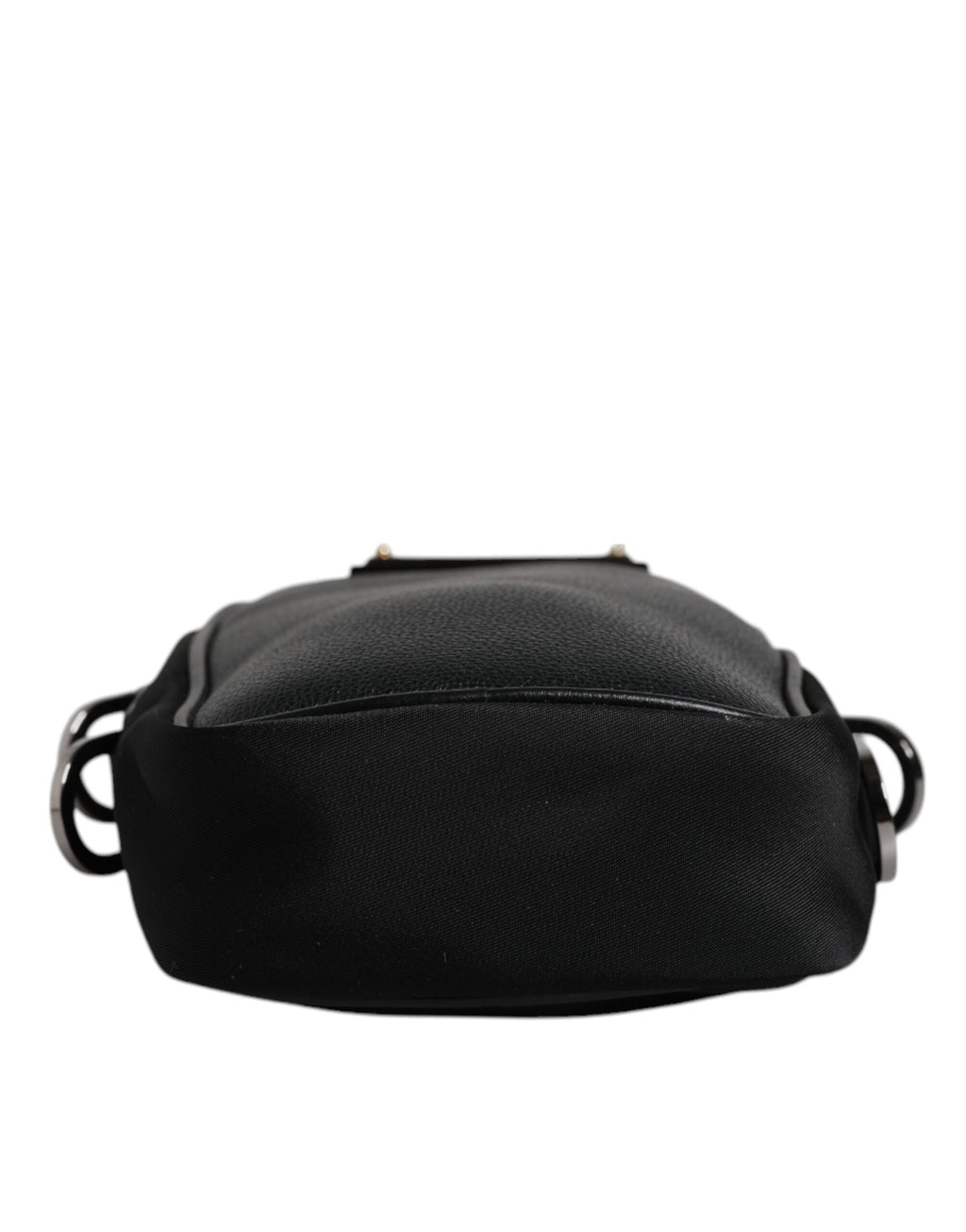 Dolce & Gabbana Black Nylon Leather Logo Plaque Crossbody Sling Bag