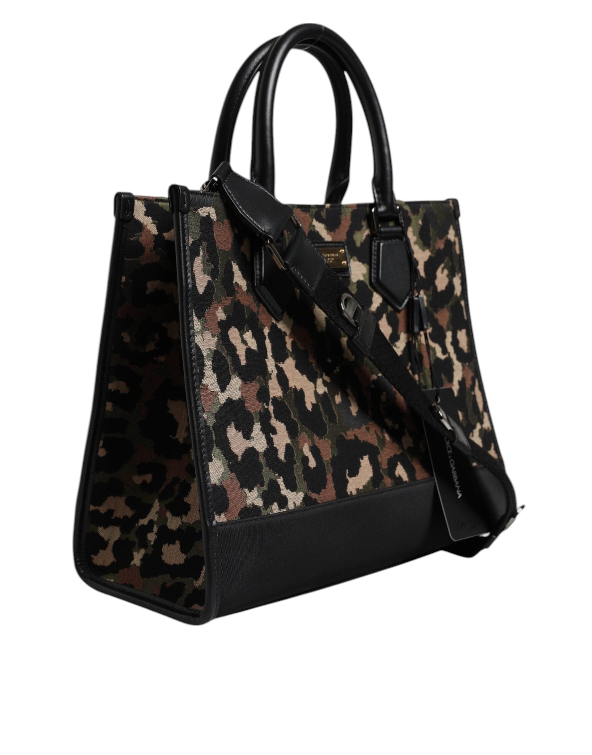 Dolce & Gabbana Multicolor Leopard Shopping Tote Shoulder Bag