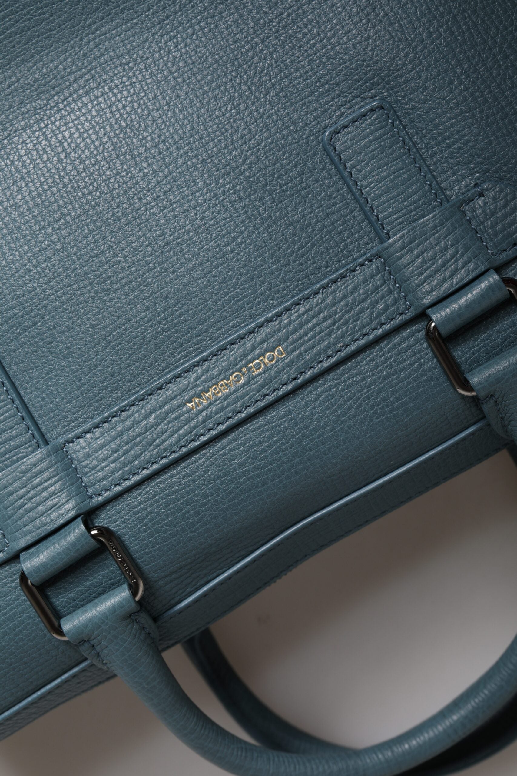 Dolce & Gabbana Blue Logo Double Handle Messenger Briefcase Bag