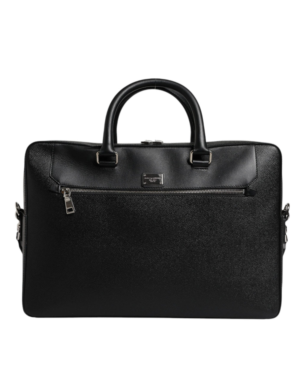 Dolce & Gabbana Black Logo Plaque Double Handle Messenger Bag