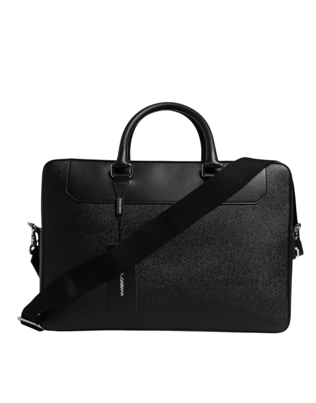 Dolce & Gabbana Black Logo Plaque Double Handle Messenger Bag