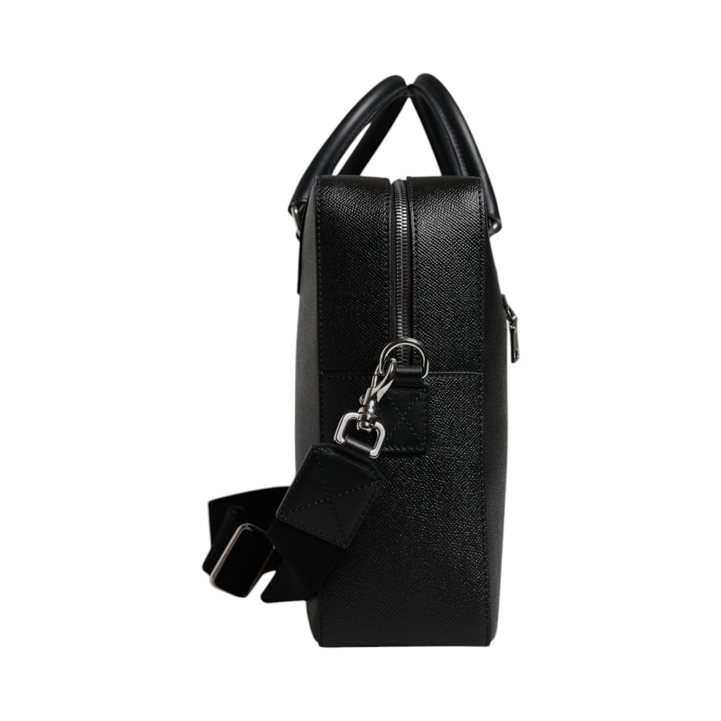 Dolce & Gabbana Black Logo Plaque Double Handle Messenger Bag