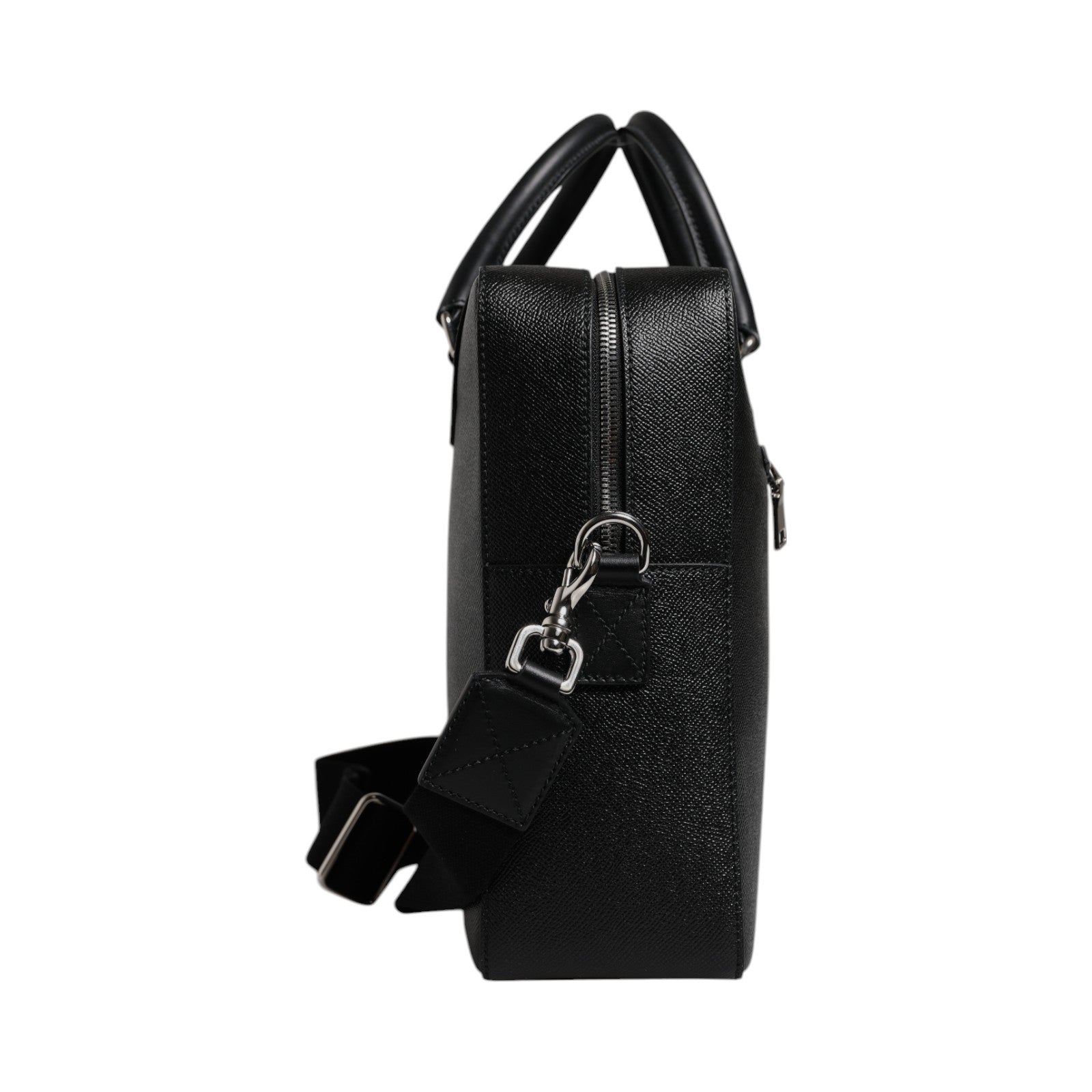 Dolce & Gabbana Black Logo Plaque Double Handle Messenger Bag