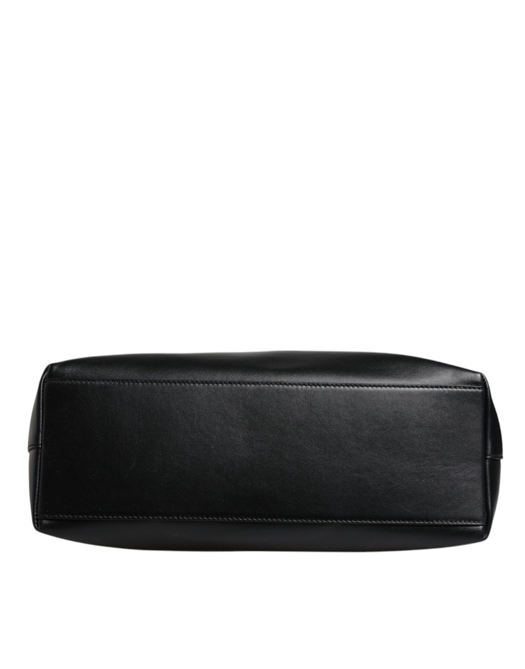 Dolce & Gabbana Black Calf Leather Shopping Tote Shoulder Bag