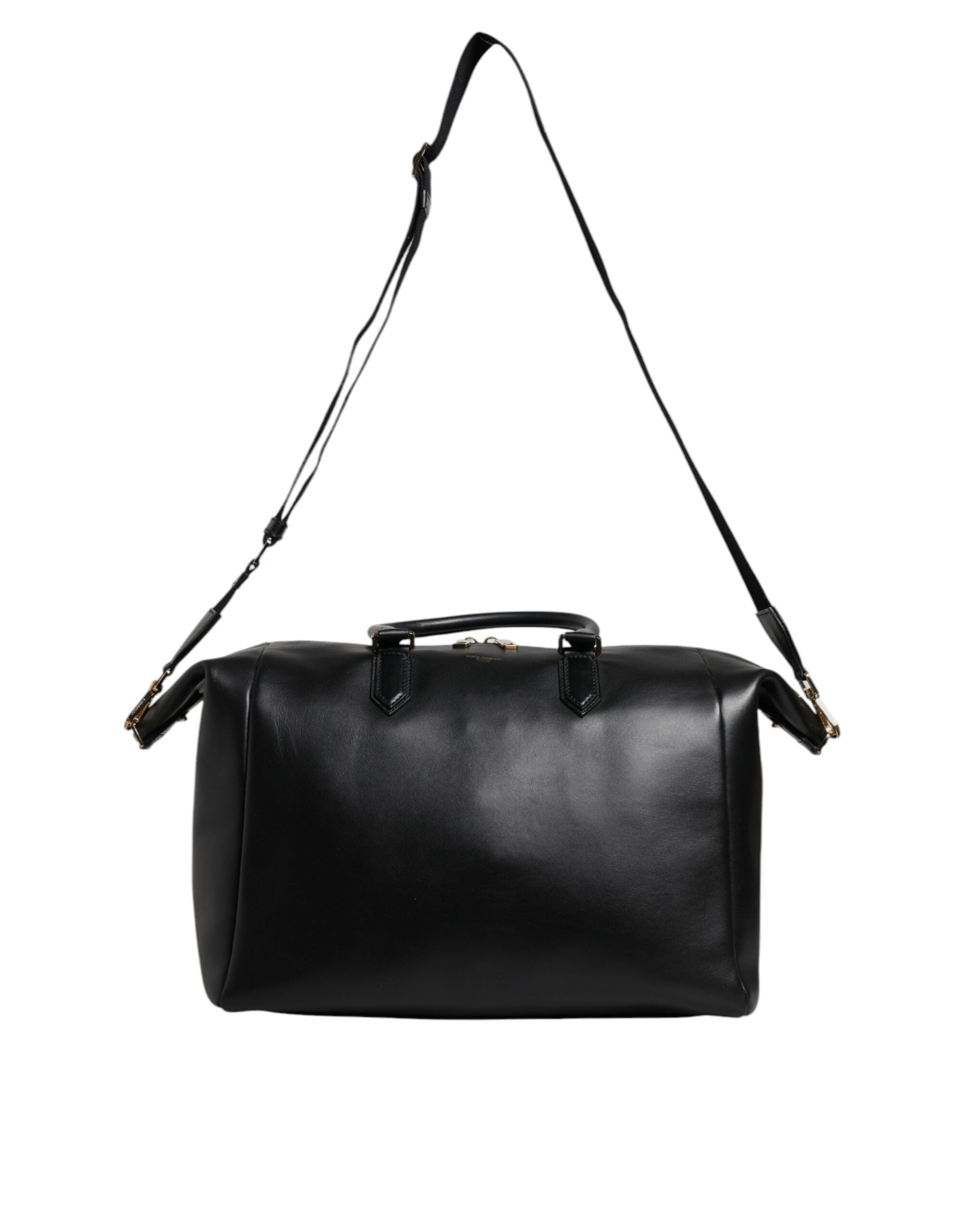 Dolce & Gabbana Black Calfskin Leather Hand Shoulder Duffle Bag