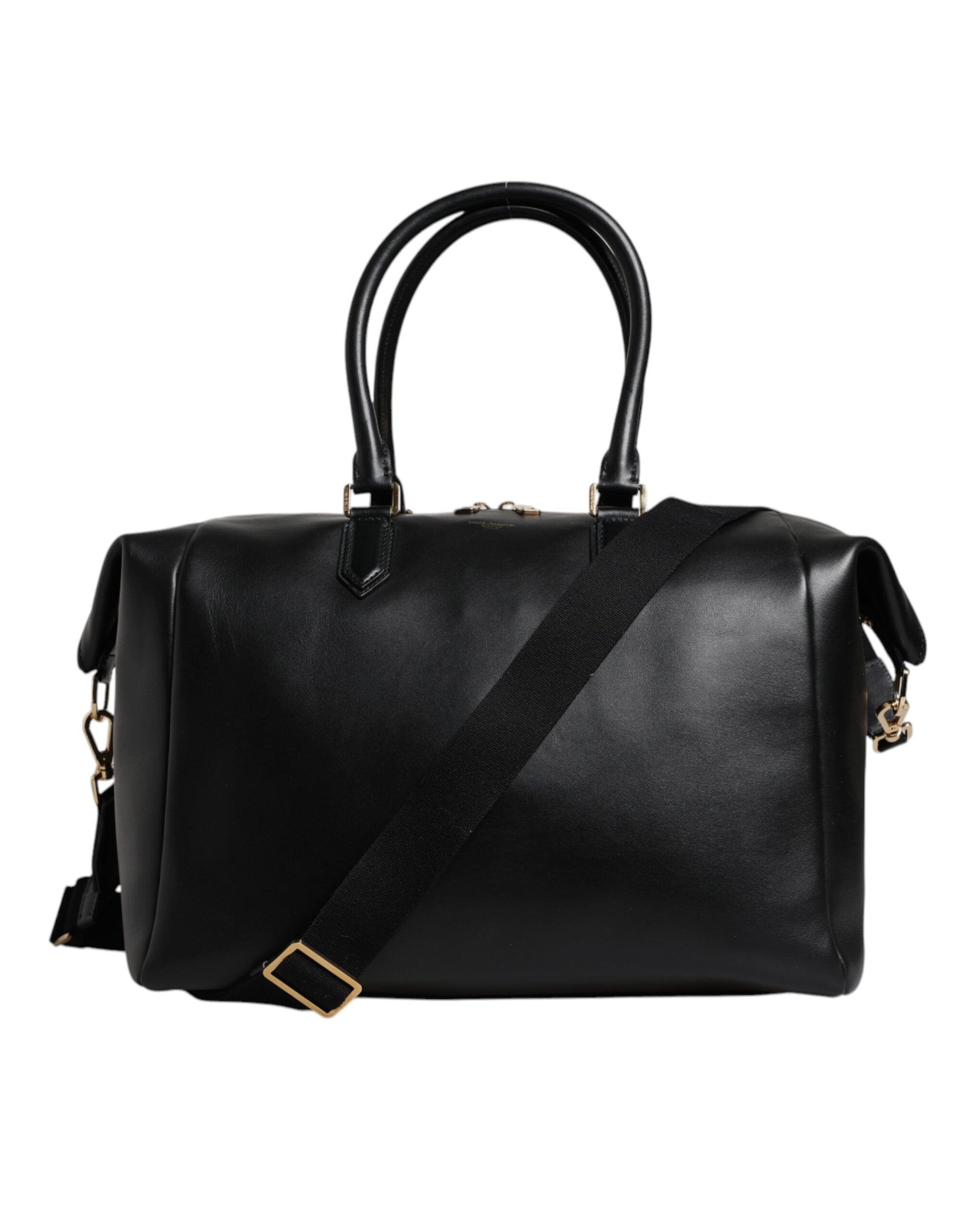 Dolce & Gabbana Black Calfskin Leather Hand Shoulder Duffle Bag