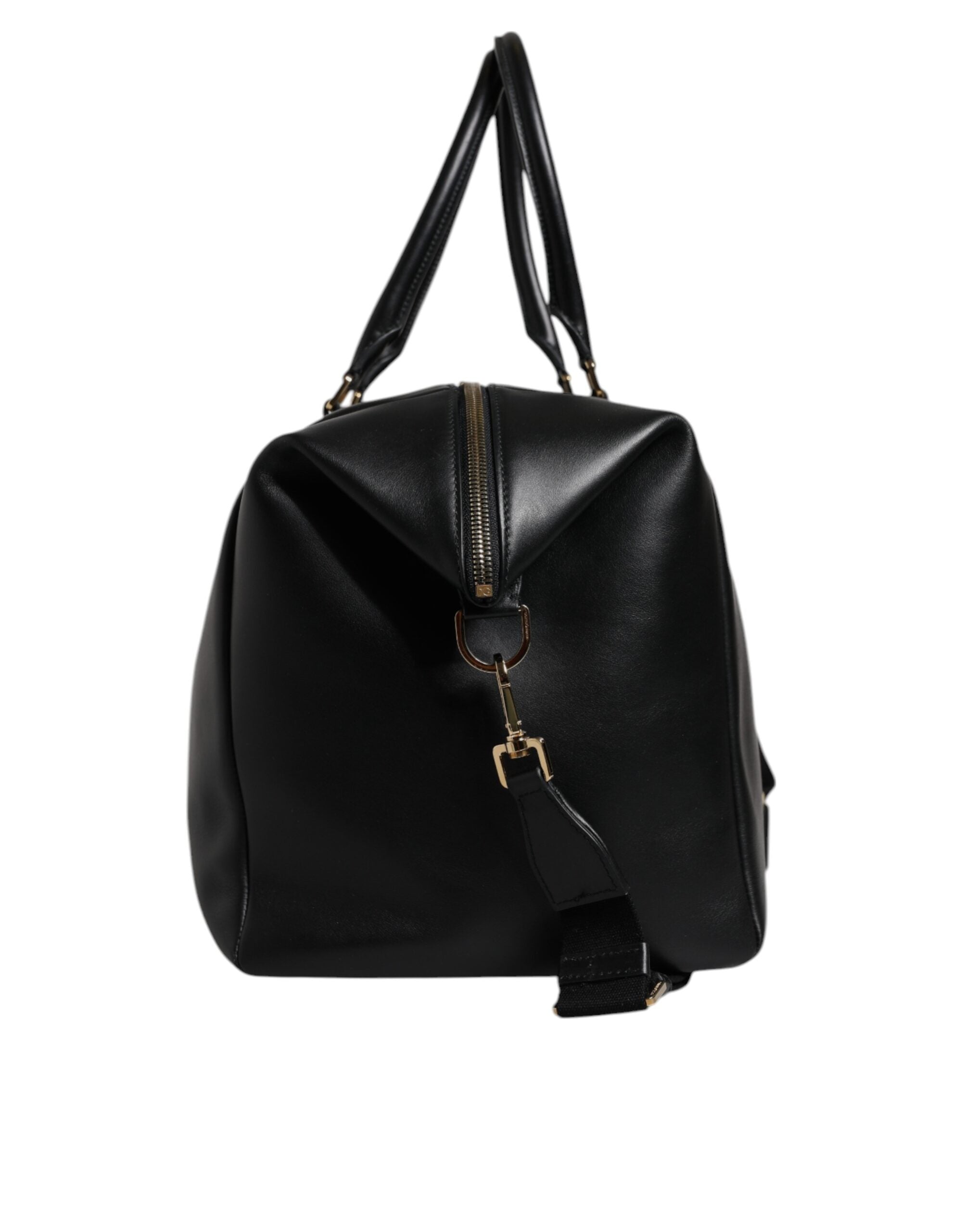 Dolce & Gabbana Black Calfskin Leather Hand Shoulder Duffle Bag