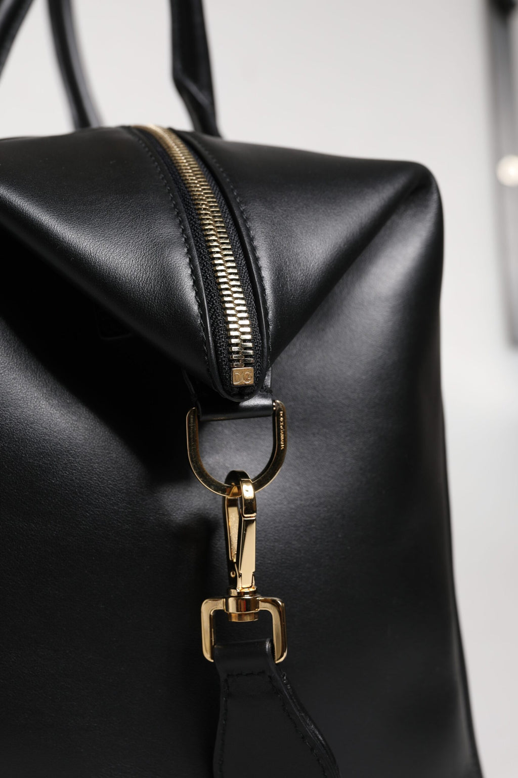 Dolce & Gabbana Black Calfskin Leather Hand Shoulder Duffle Bag