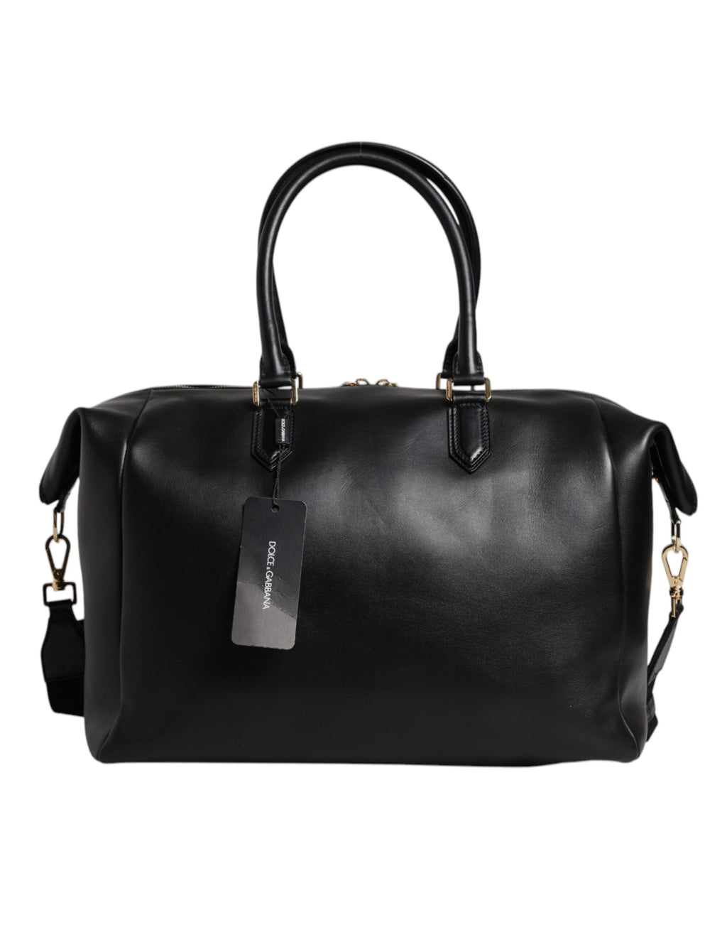 Dolce & Gabbana Black Calfskin Leather Hand Shoulder Duffle Bag