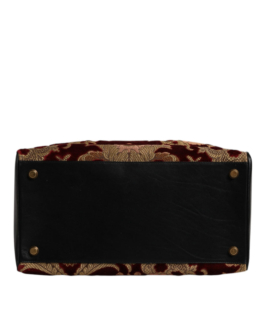 Dolce & Gabbana Multicolor Leather Brocade Velvet Travel Duffle Tote Bag