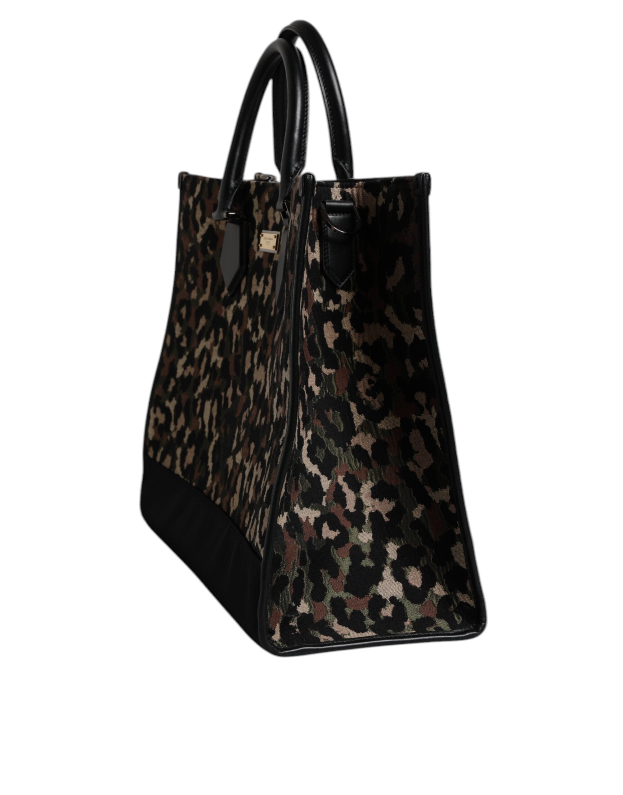 Dolce & Gabbana Multicolor Leopard Shopping Tote Shoulder Bag