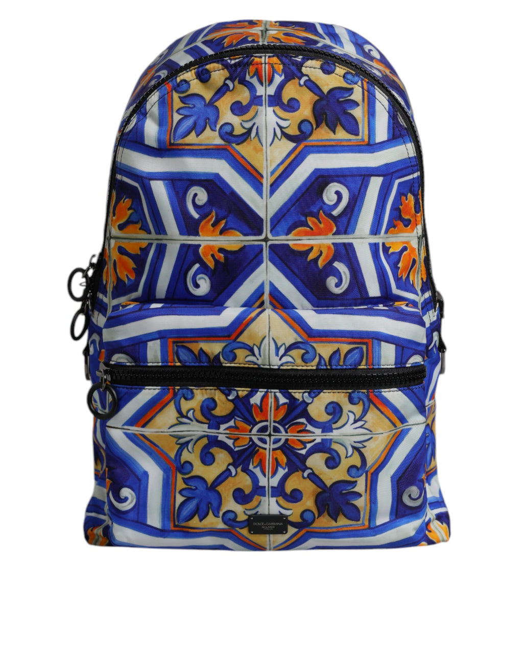 Dolce & Gabbana Multicolor Majolica Print Nylon Travel Backpack Bag