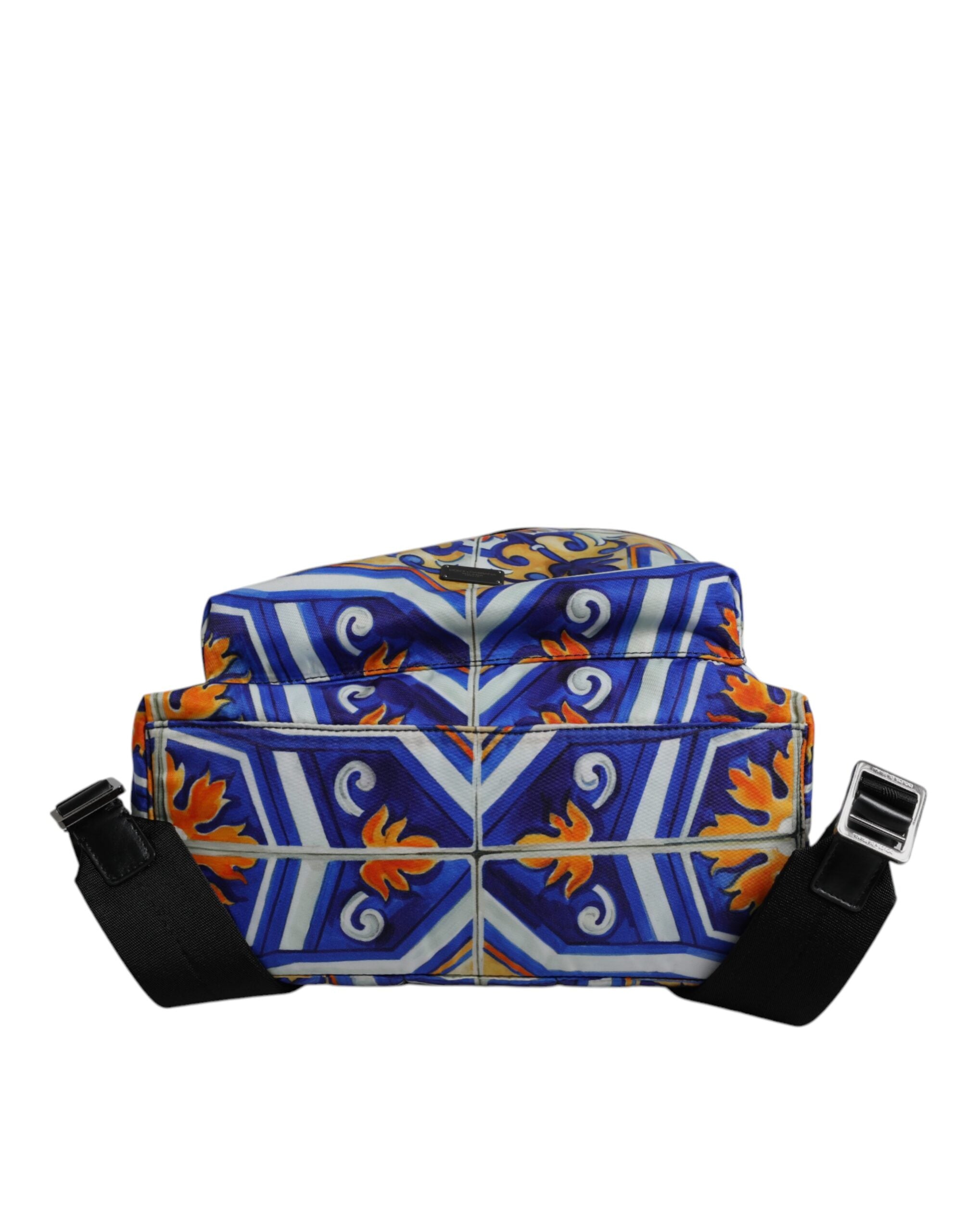 Dolce & Gabbana Multicolor Majolica Print Nylon Travel Backpack Bag