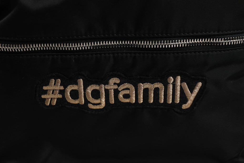 Dolce & Gabbana Black Nylon #DGFAMILY Embellished Backpack VULCANO Bag