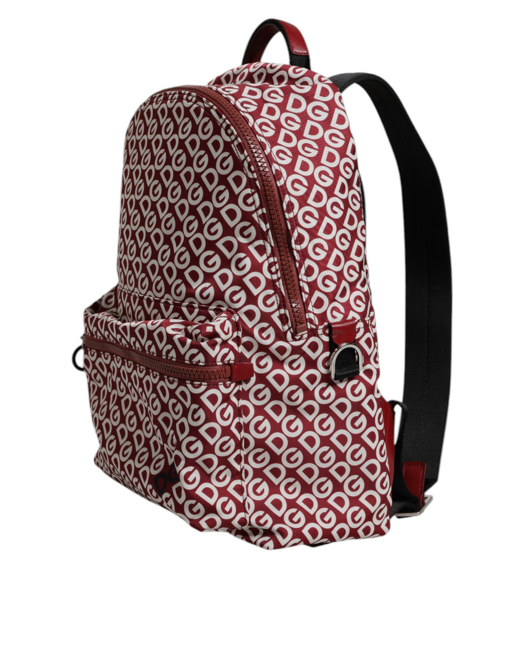 Dolce & Gabbana Red White DG Logo Print Nylon Travel Backpack Bag