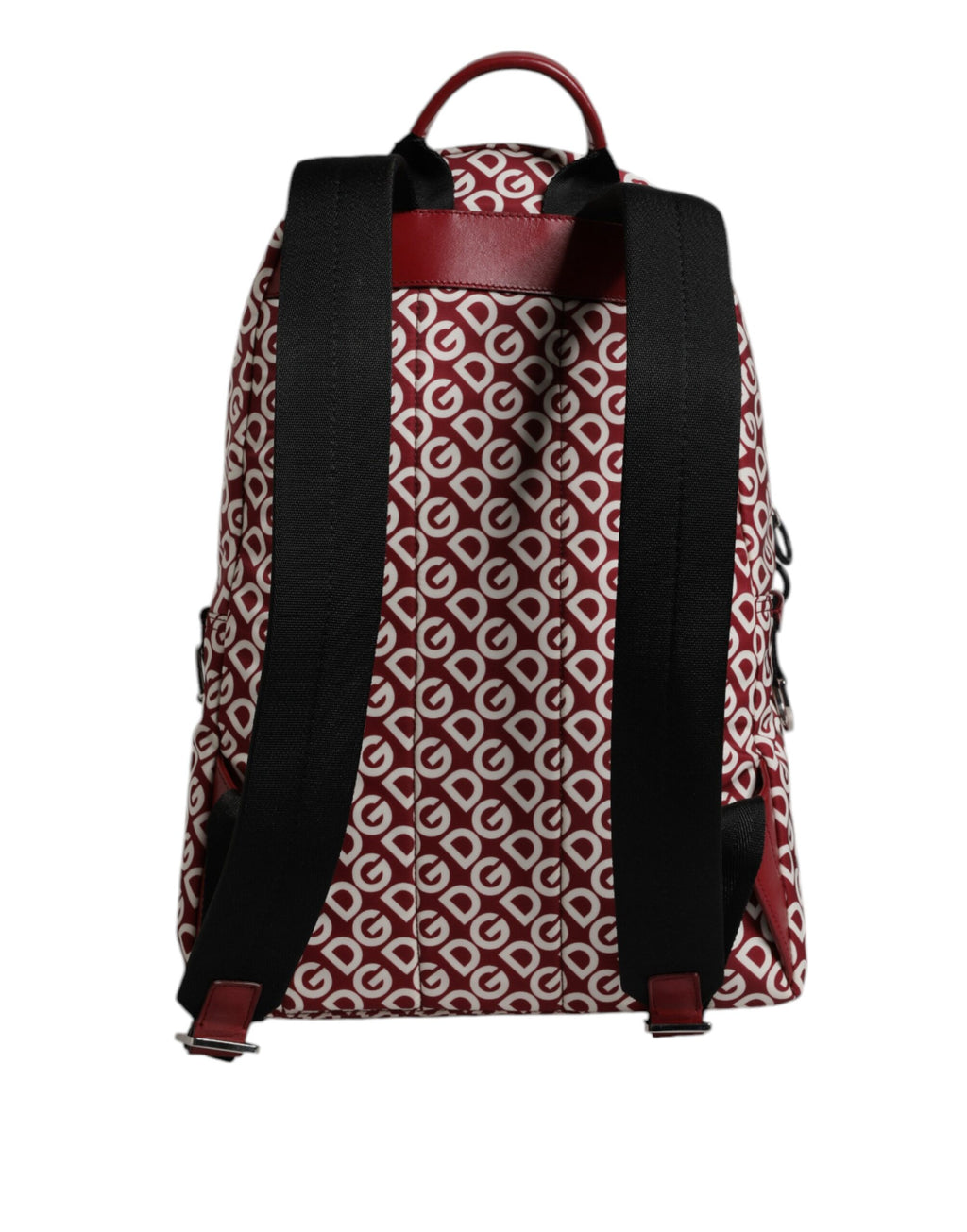 Dolce & Gabbana Red White DG Logo Print Nylon Travel Backpack Bag