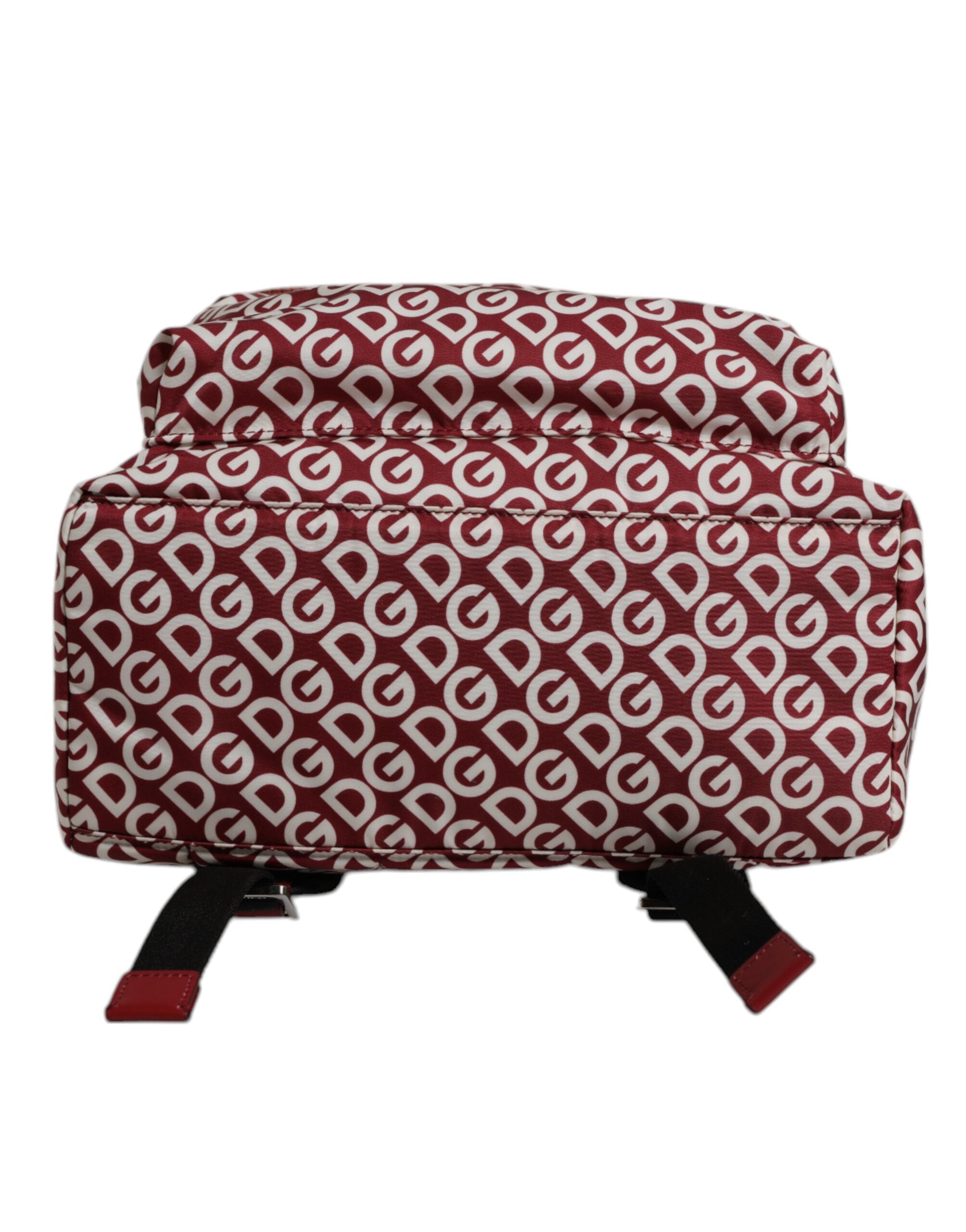 Dolce & Gabbana Red White DG Logo Print Nylon Travel Backpack Bag
