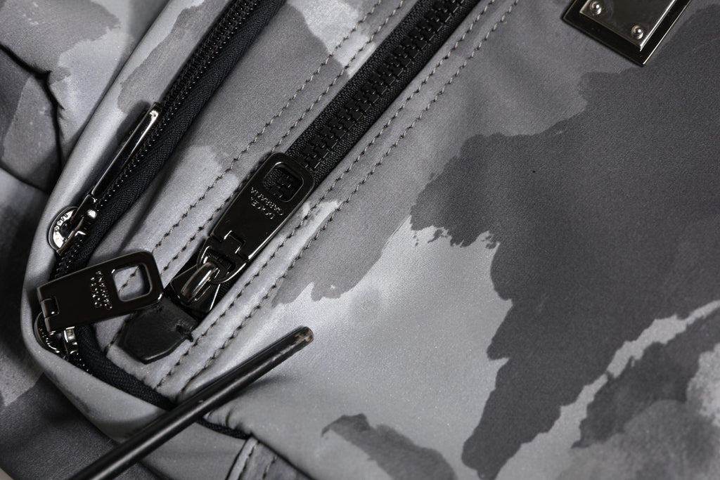 Dolce & Gabbana Black Camouflage Shoulder Strap Logo Plaque Bag