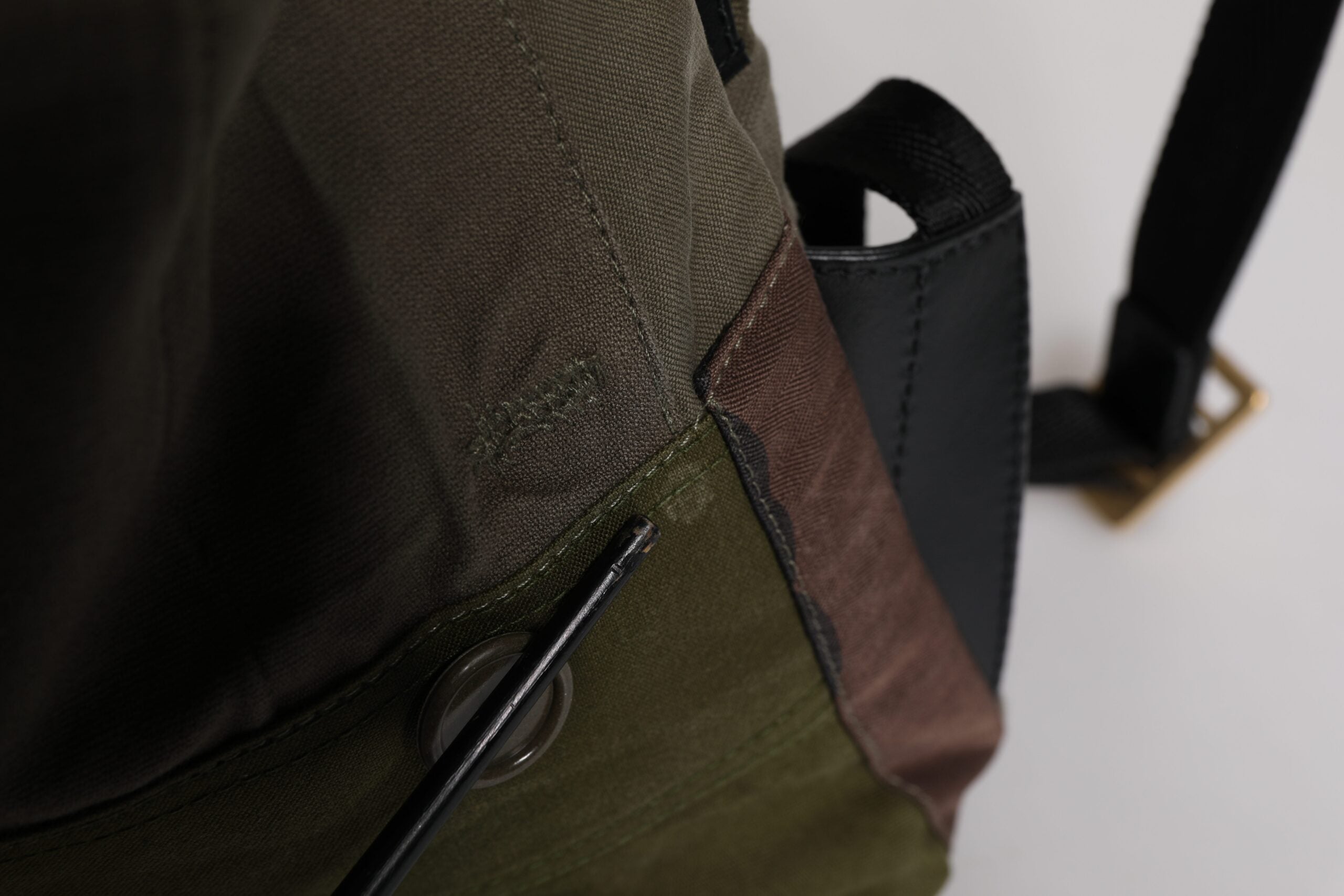 Dolce & Gabbana Military Green Patchwork Rucksack Backpack Bag