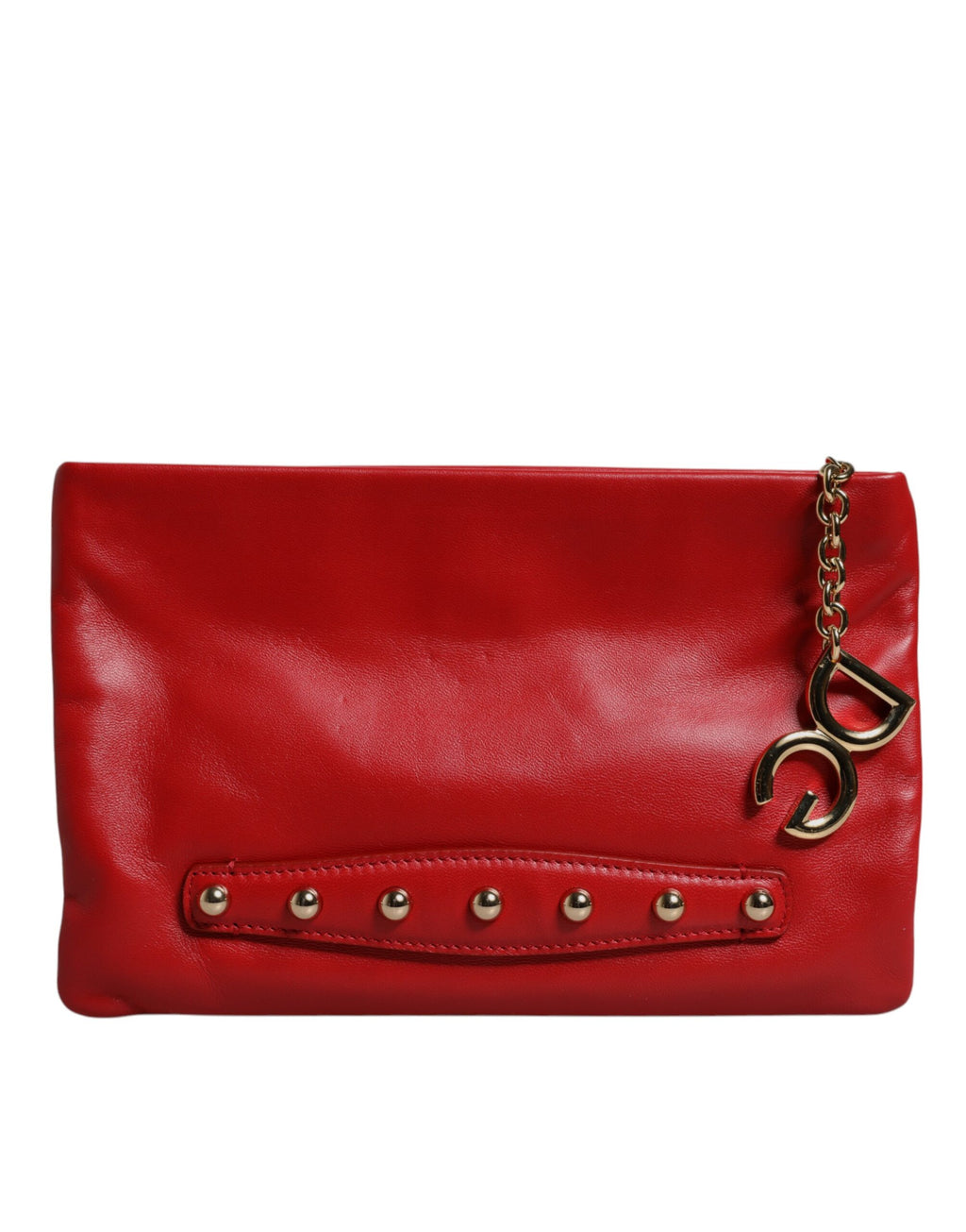 Dolce & Gabbana Red Revolutions Embellished Leather Clutch Bag