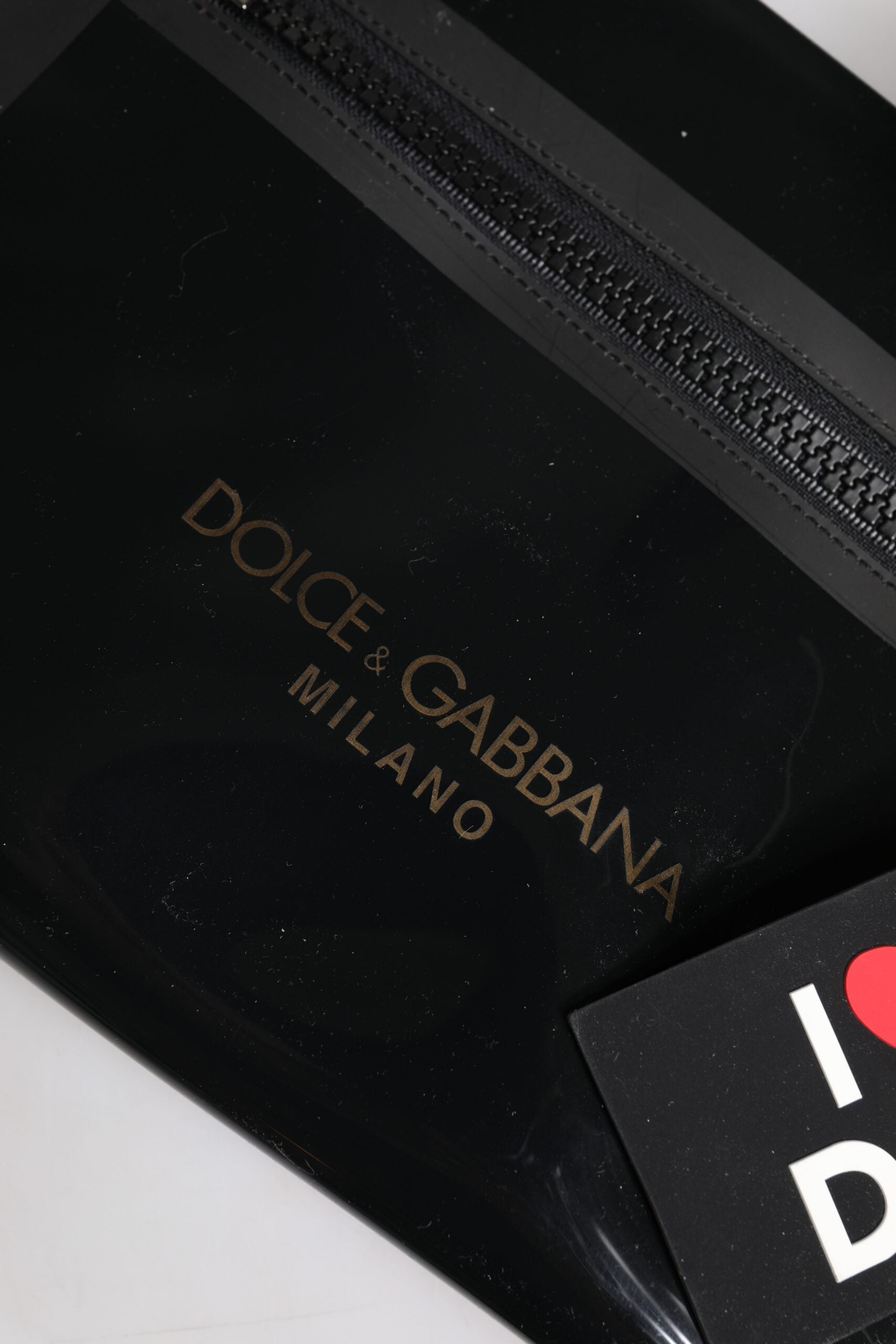 Dolce & Gabbana Black PVC Leather Pouch Shoulder Strap Bag