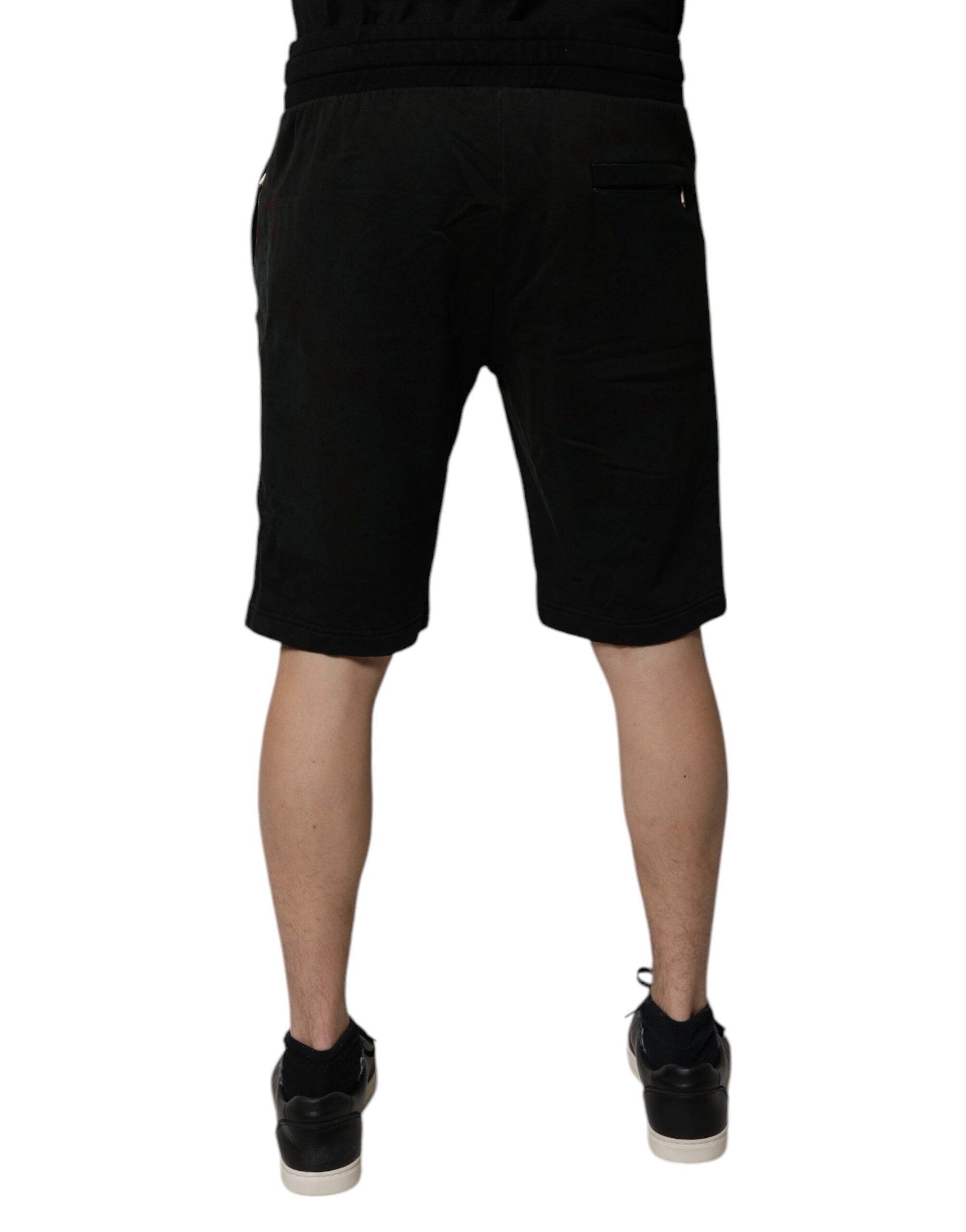 Dolce & Gabbana Black Cotton Sweatshorts Men Bermuda Shorts