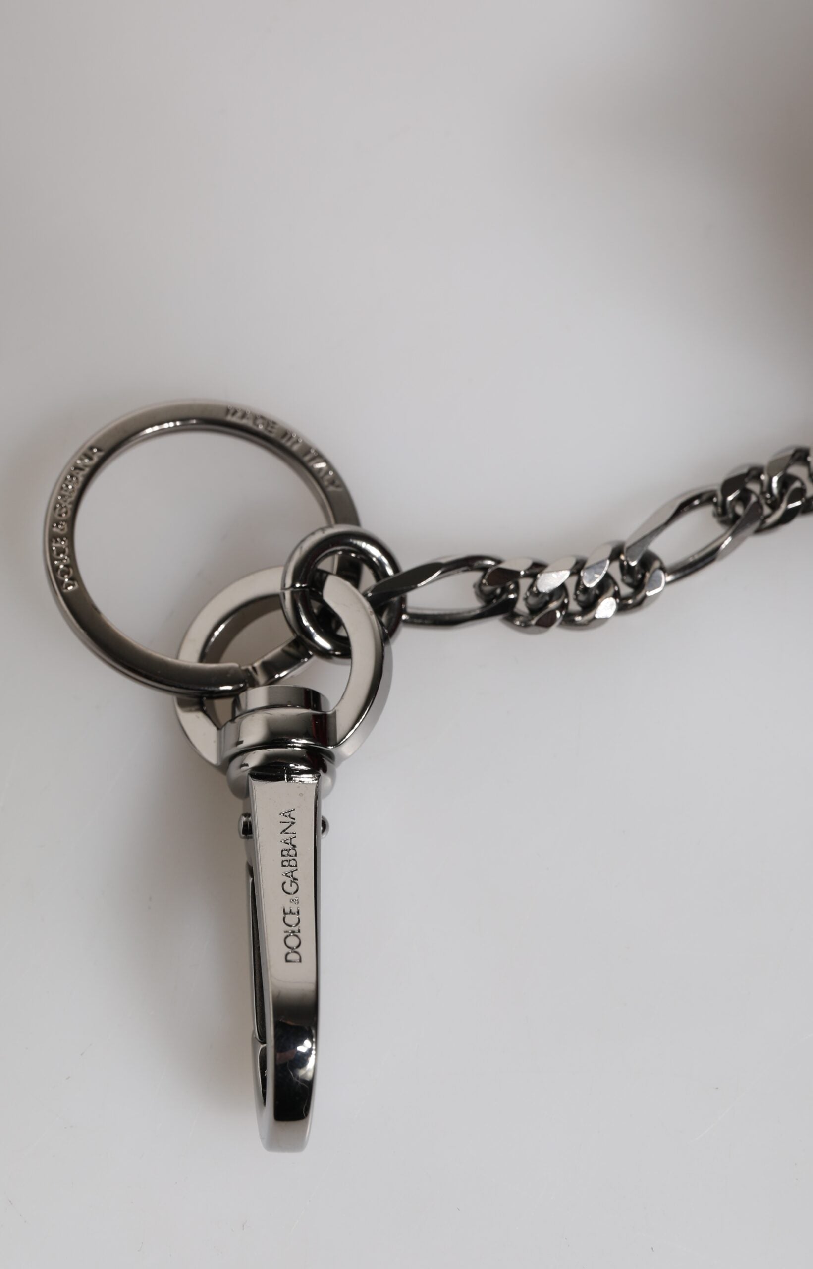 Dolce & Gabbana Red Black Polyester Animal Silhouette Keychain Keyring