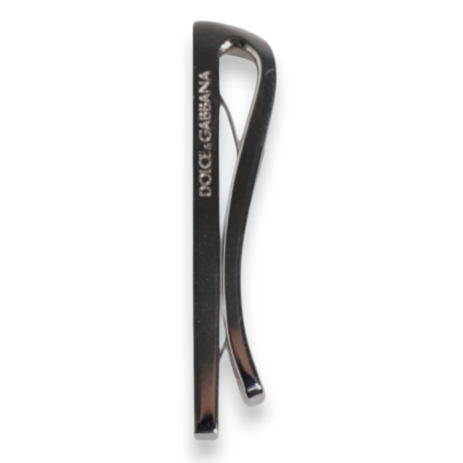 Dolce & Gabbana Silver Tone Brass Logo Branded Tie Clip Bar