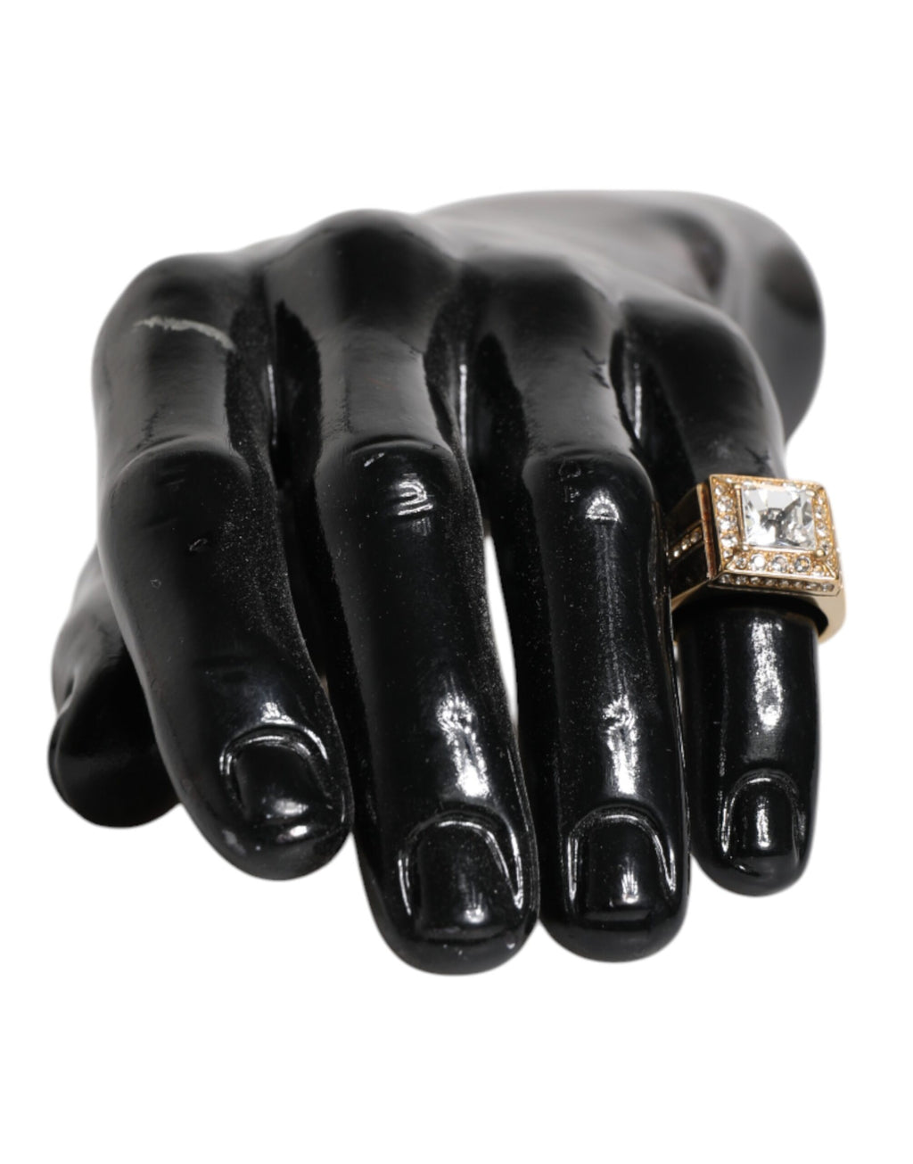 Dolce & Gabbana Gold Tone Sterling Silver 925 Crystals Ring