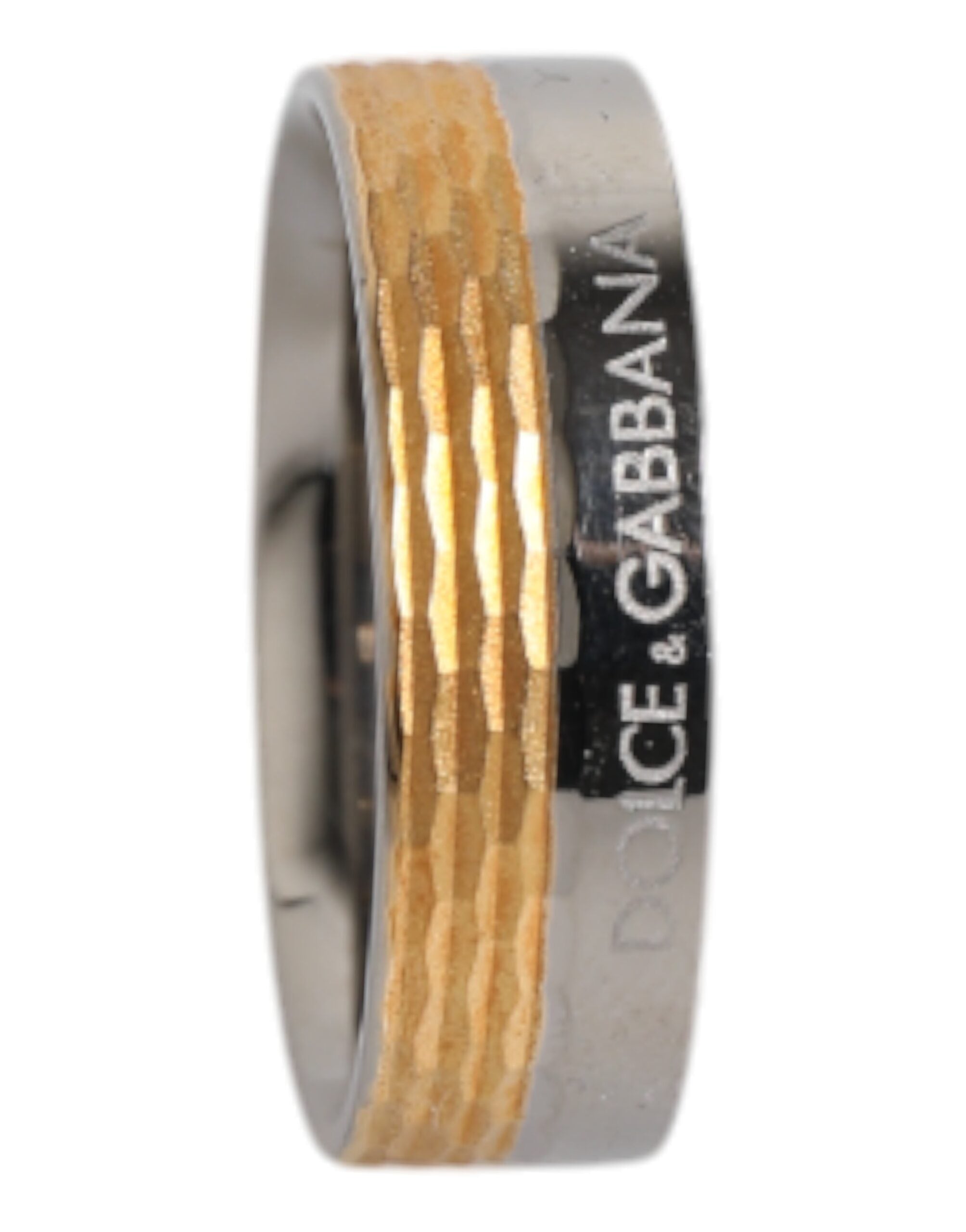 Dolce & Gabbana Gold Silver Tone Real Brass DG Logo Ring