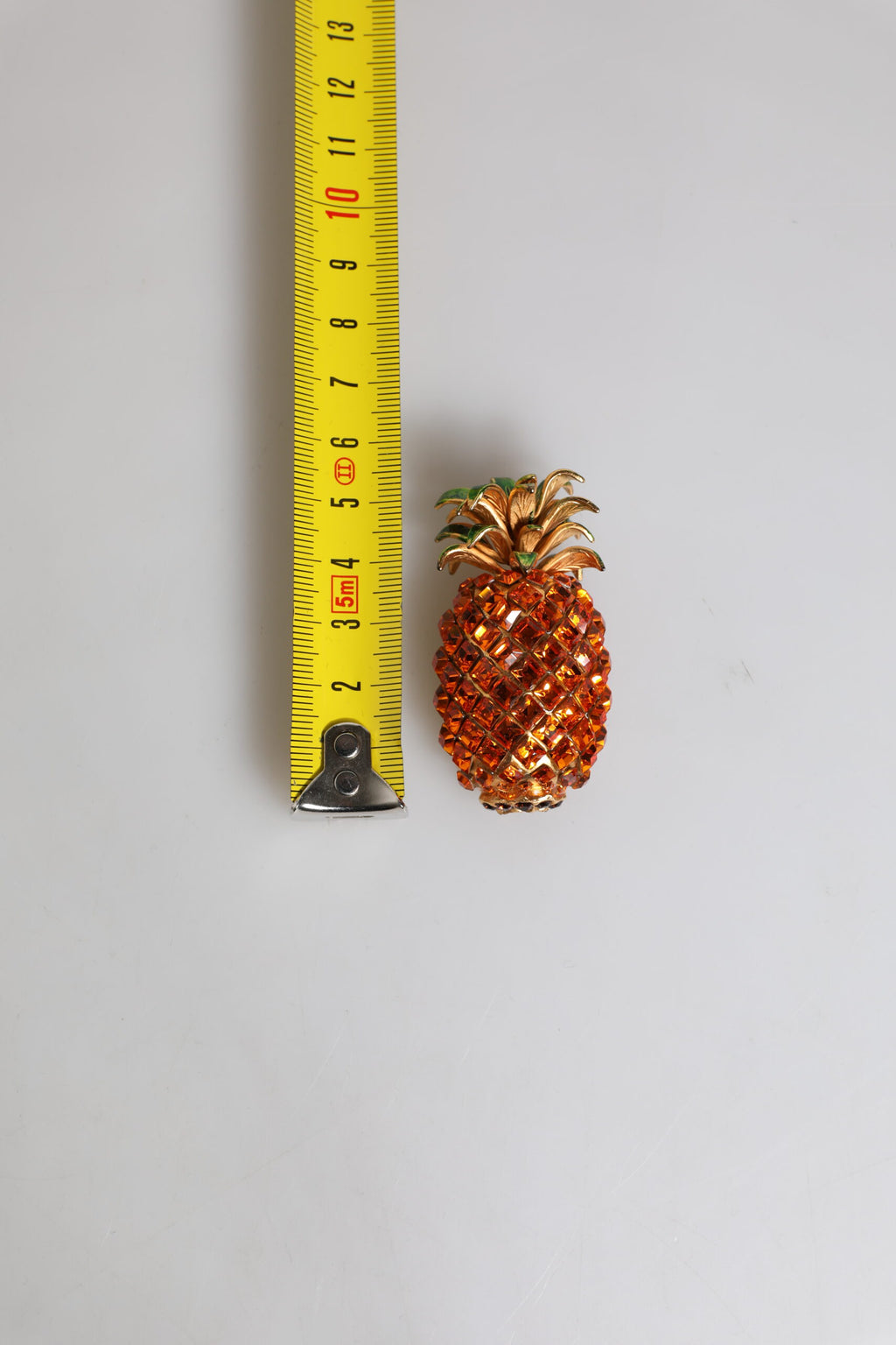 Dolce & Gabbana Gold Brass Pineapple Crystal Jewelry Brooch Pin