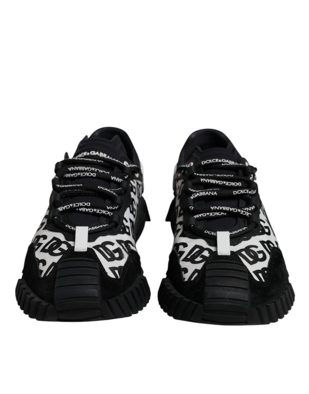 Dolce & Gabbana Black Logo Lace Up Low Top NS1 Sneakers Shoes