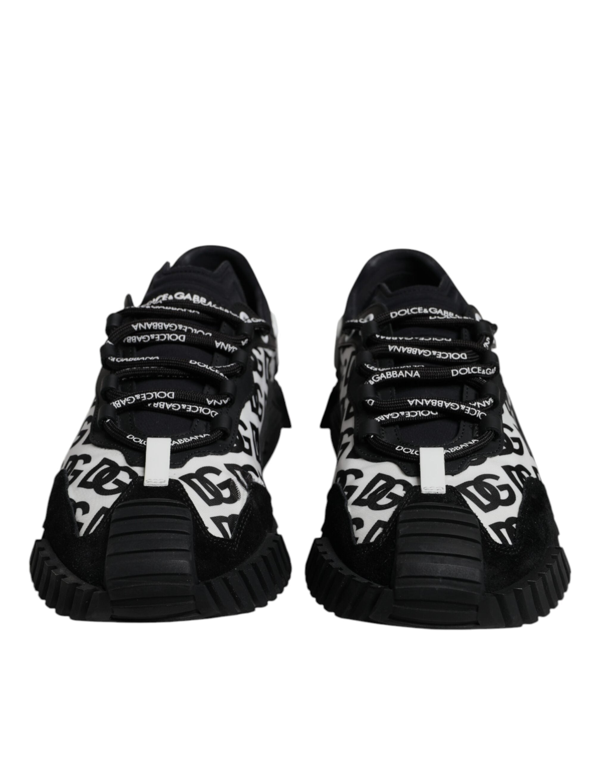 Dolce & Gabbana Black Logo Lace Up Low Top NS1 Sneakers Shoes