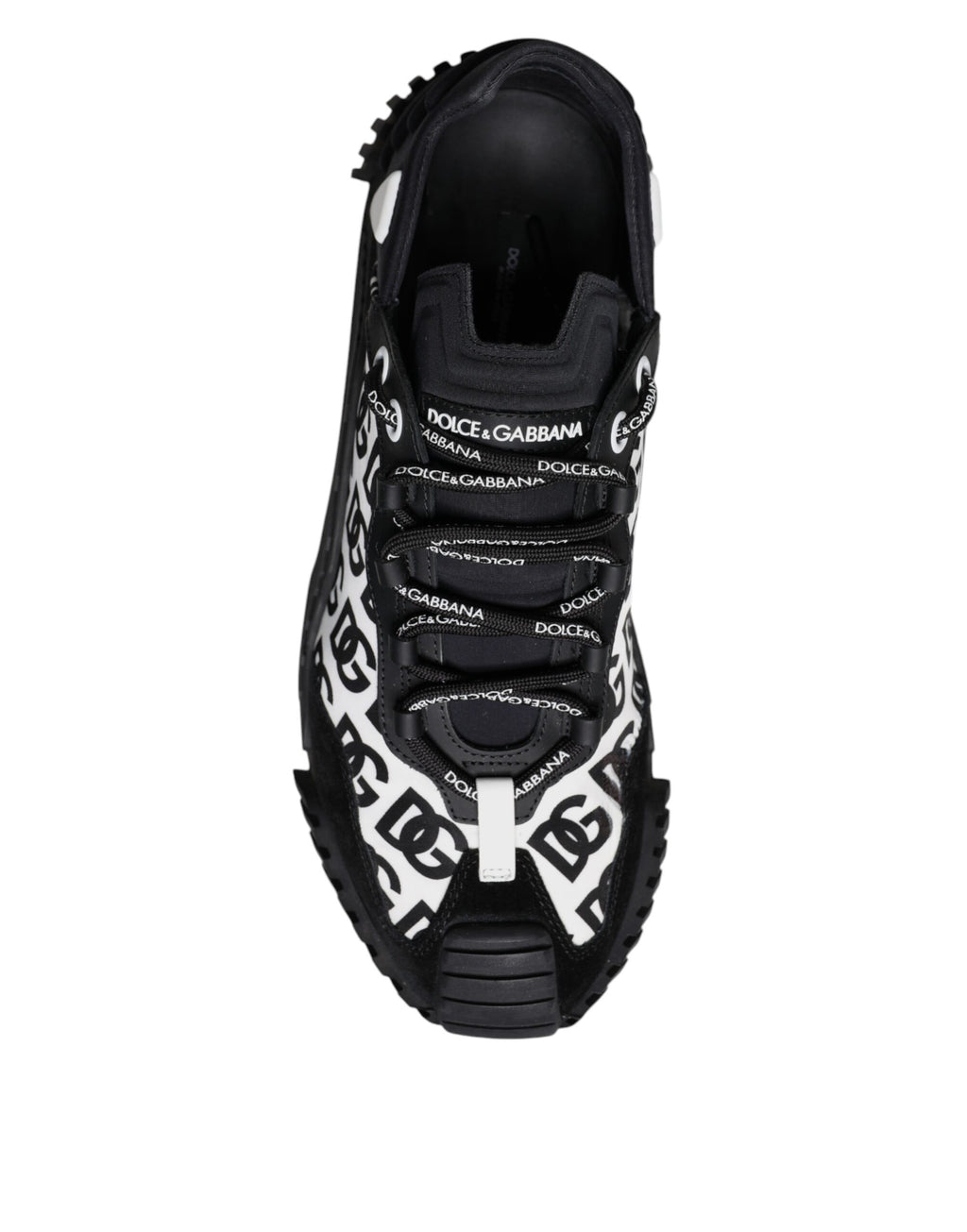 Dolce & Gabbana Black Logo Lace Up Low Top NS1 Sneakers Shoes