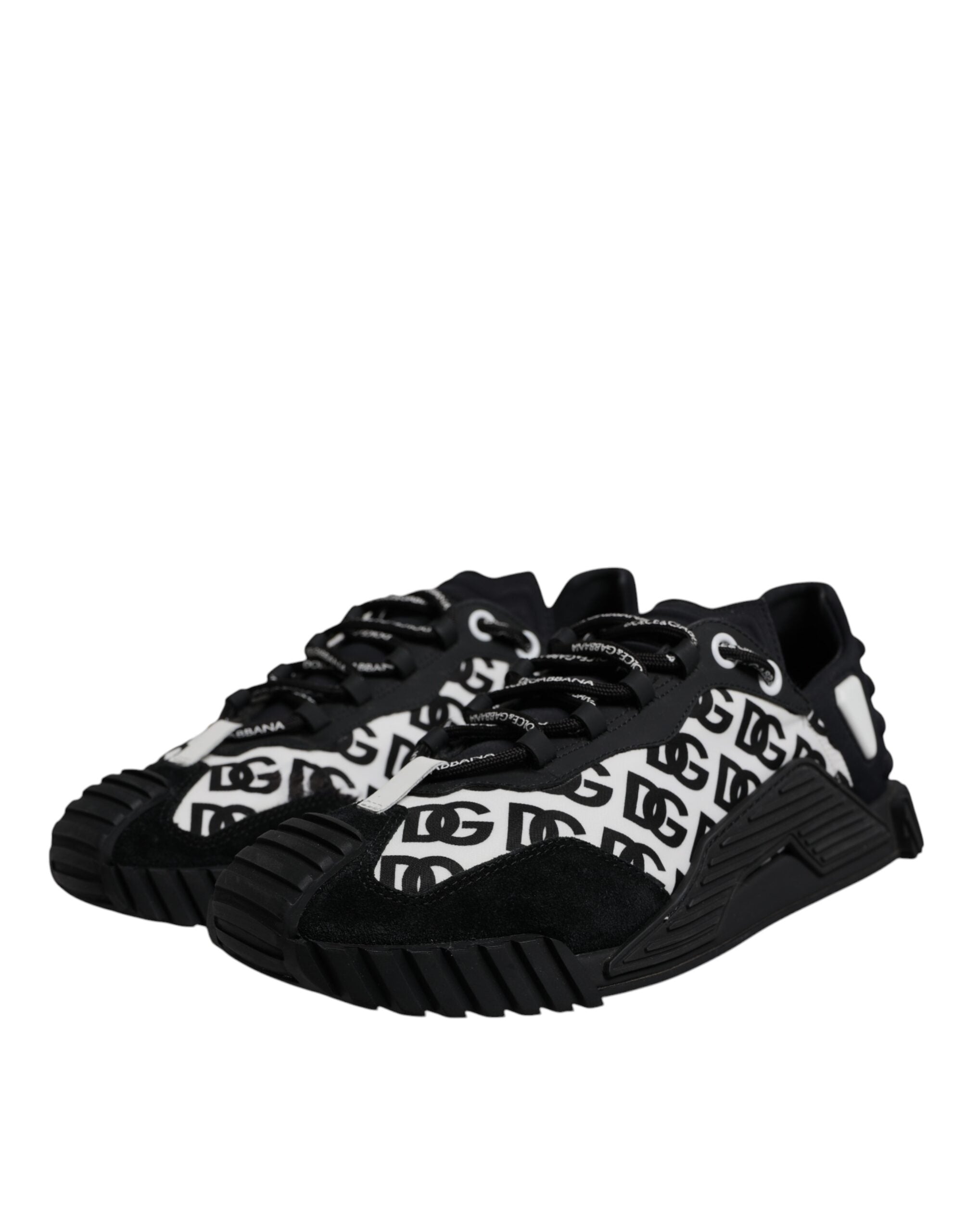 Dolce & Gabbana Black Logo Lace Up Low Top NS1 Sneakers Shoes