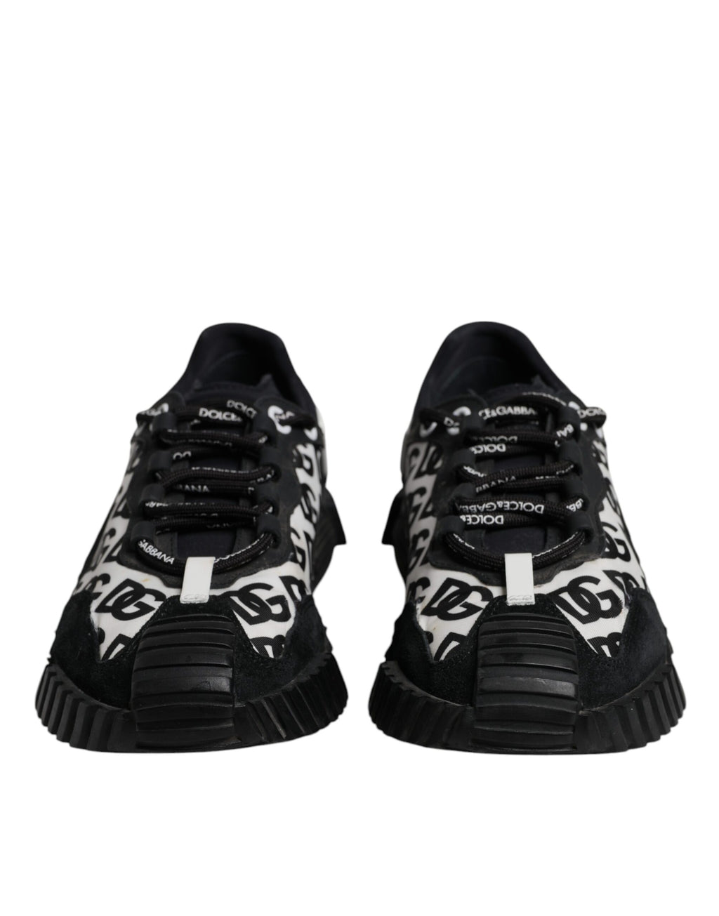 Dolce & Gabbana Black Logo Lace Up Low Top NS1 Sneakers Shoes