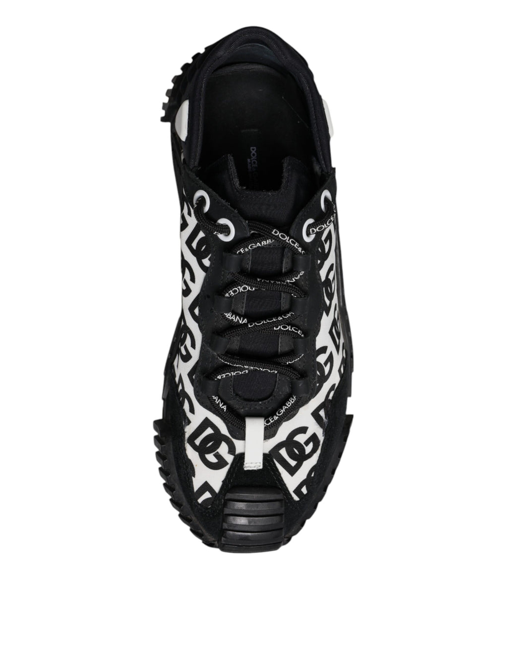 Dolce & Gabbana Black Logo Lace Up Low Top NS1 Sneakers Shoes