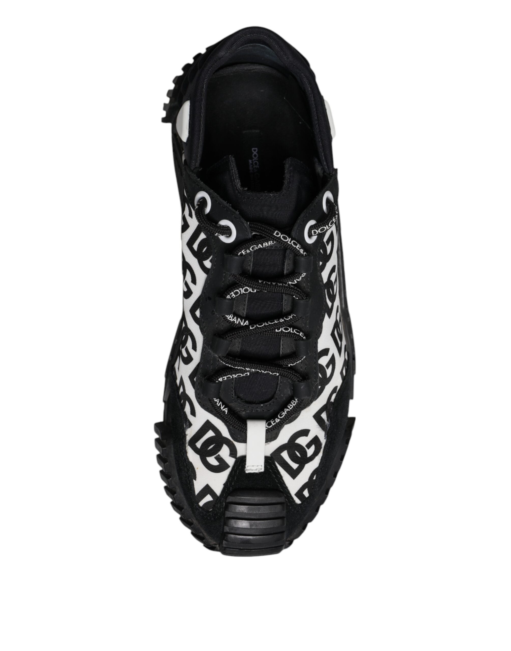 Dolce & Gabbana Black Logo Lace Up Low Top NS1 Sneakers Shoes