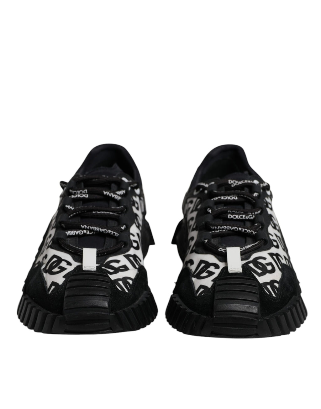 Dolce & Gabbana Black Logo Lace Up Low Top NS1 Sneakers Shoes
