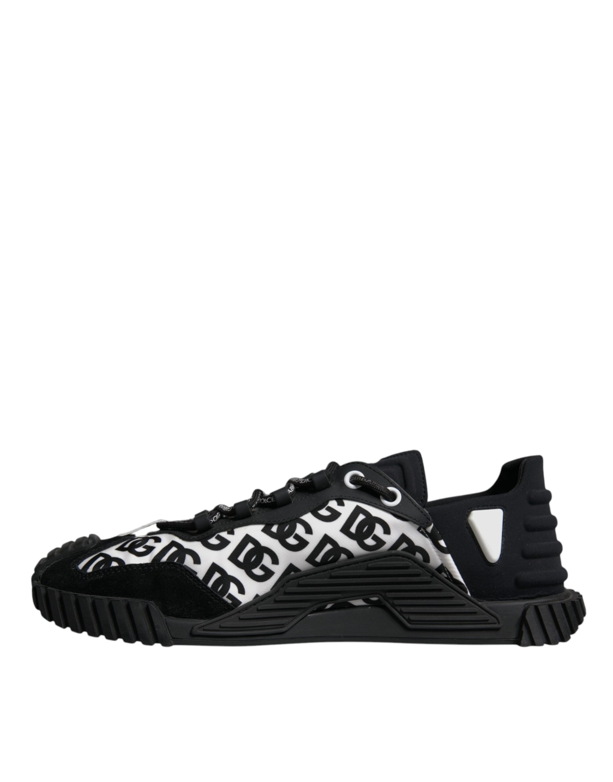 Dolce & Gabbana Black Logo Lace Up Low Top NS1 Sneakers Shoes