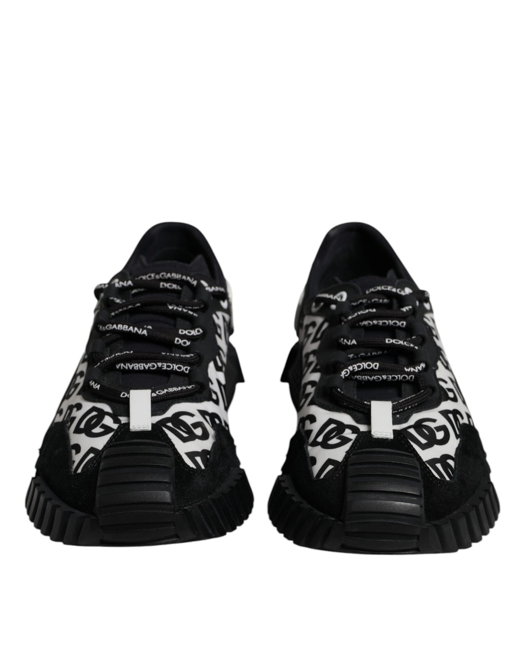Dolce & Gabbana Black Logo Lace Up Low Top NS1 Sneakers Shoes