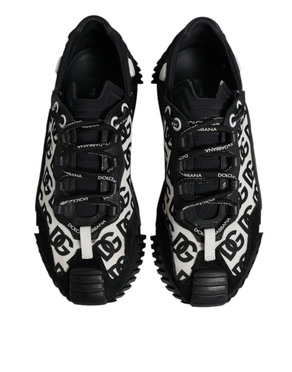 Dolce & Gabbana Black Logo Lace Up Low Top NS1 Sneakers Shoes