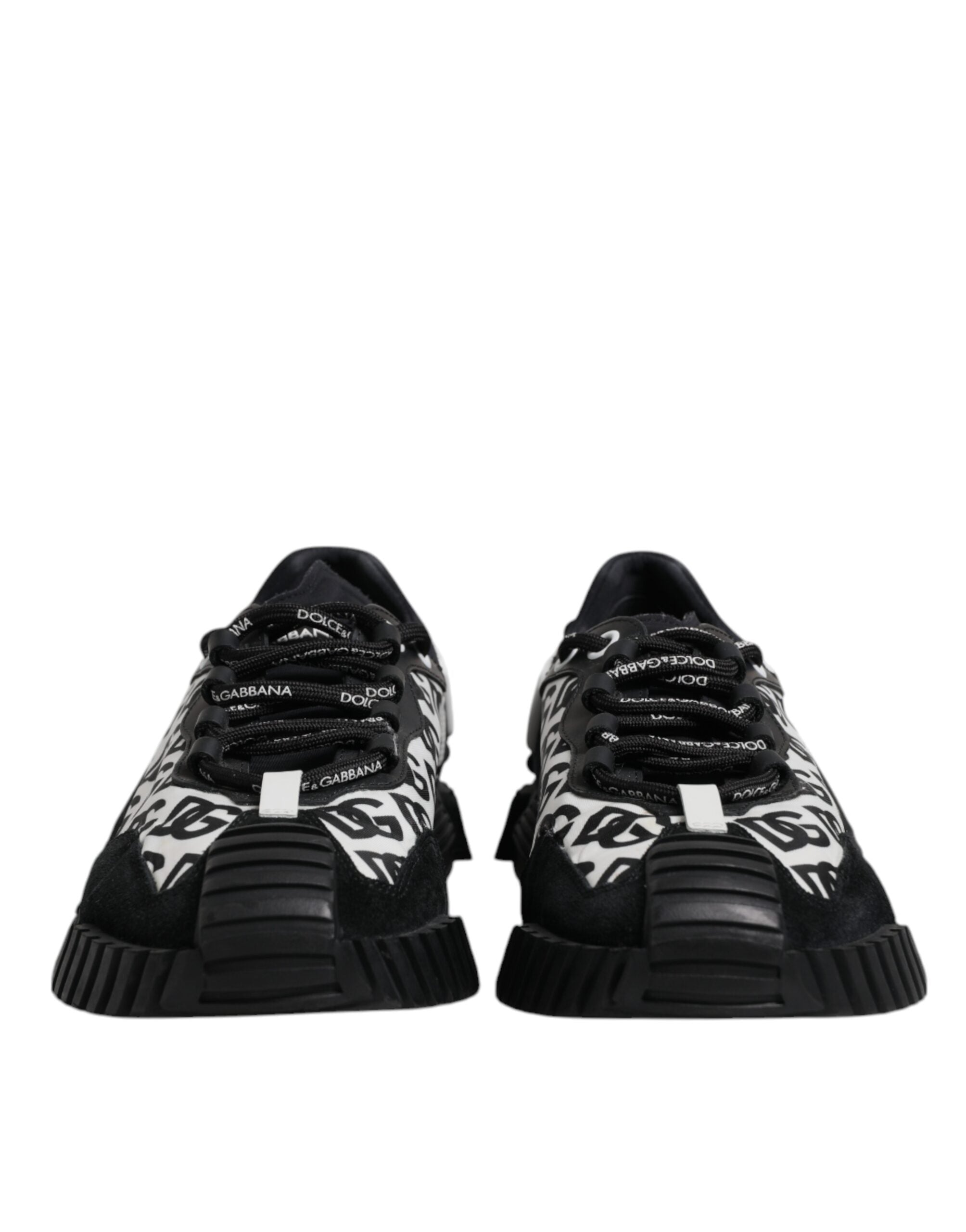 Dolce & Gabbana Black Logo Lace Up Low Top NS1 Sneakers Shoes