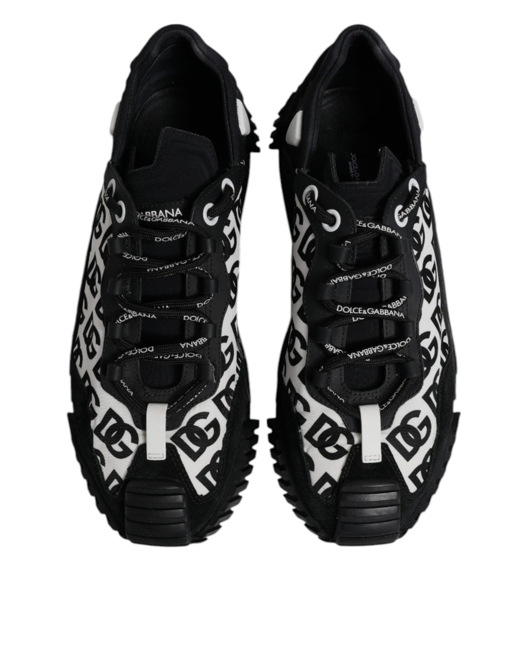 Dolce & Gabbana Black Logo Lace Up Low Top NS1 Sneakers Shoes
