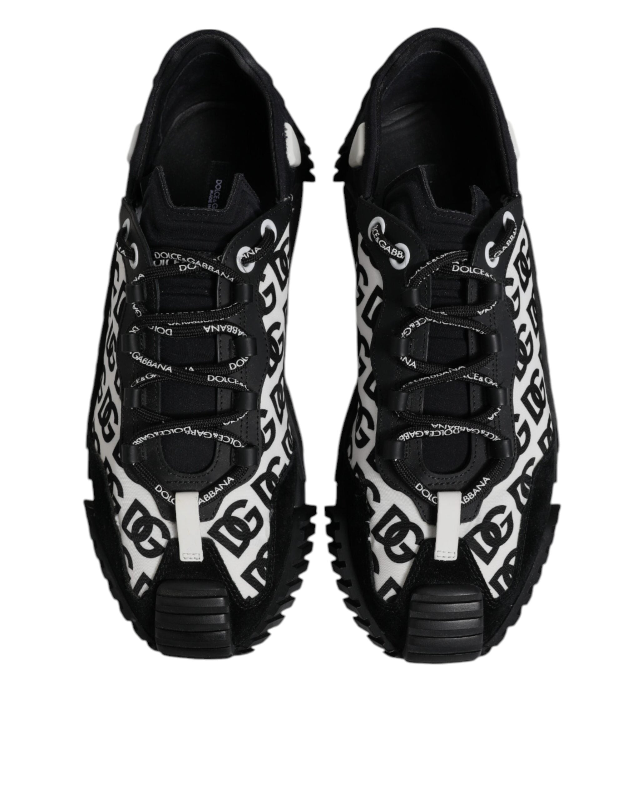 Dolce & Gabbana Black Logo Lace Up Low Top NS1 Sneakers Shoes