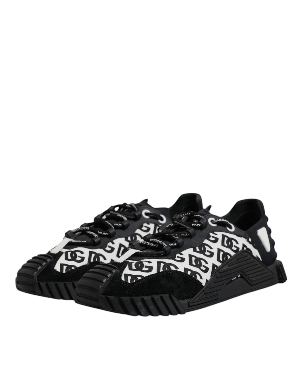 Dolce & Gabbana Black Logo Lace Up Low Top NS1 Sneakers Shoes