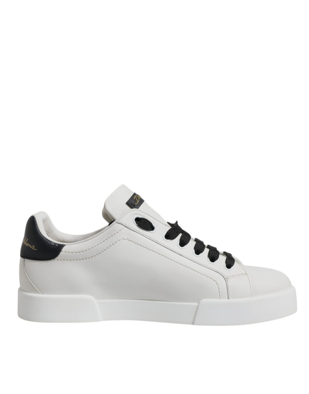 Dolce & Gabbana White Leather DG Logo Low Top Sneakers Shoes
