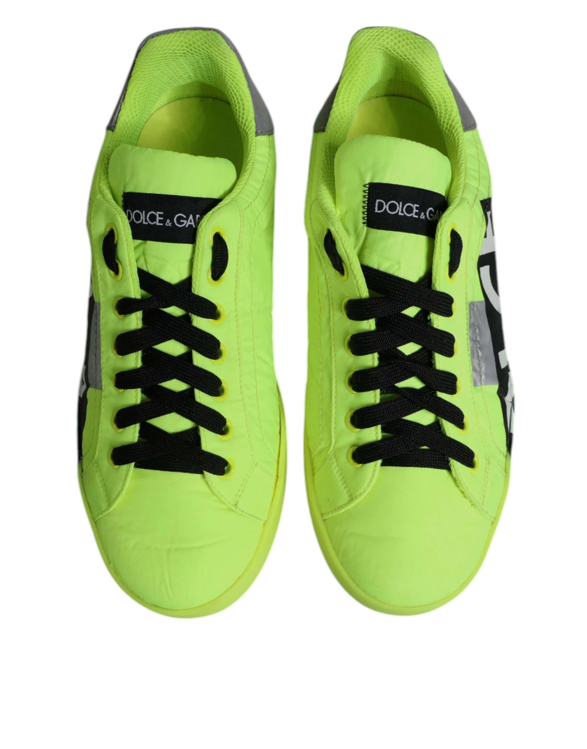 Dolce & Gabbana Green Portofino Logo Tape Men Sneakers Shoes