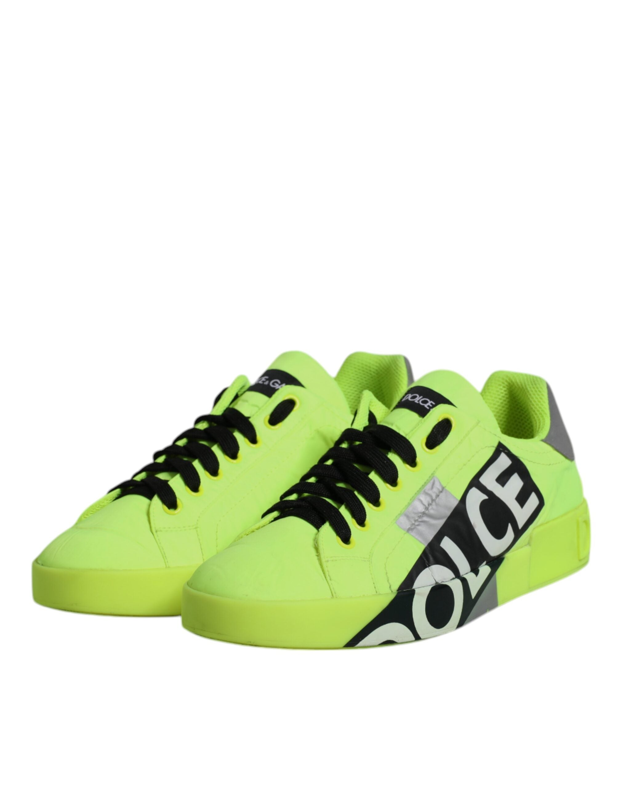 Dolce & Gabbana Green Portofino Logo Tape Men Sneakers Shoes